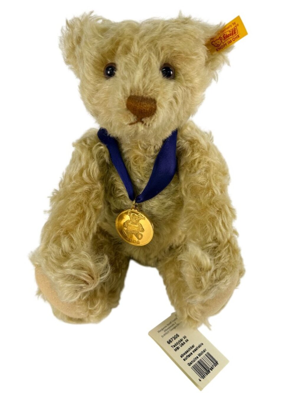 Steiff 2004 Bear of the Year Mohair Danbury Mint Medallion Tag 667305 12"